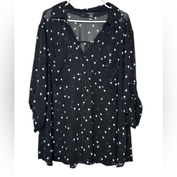 Torrid Hot Air Balloon‎ Chiffon Button Up Top - Picture 2 of 5